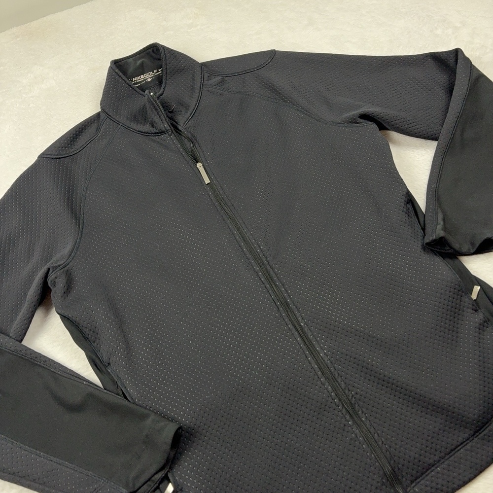 Nike Golf Jacket Unisex L Black Therma-Fit Full Zip Pockets Lightweight Athletic
